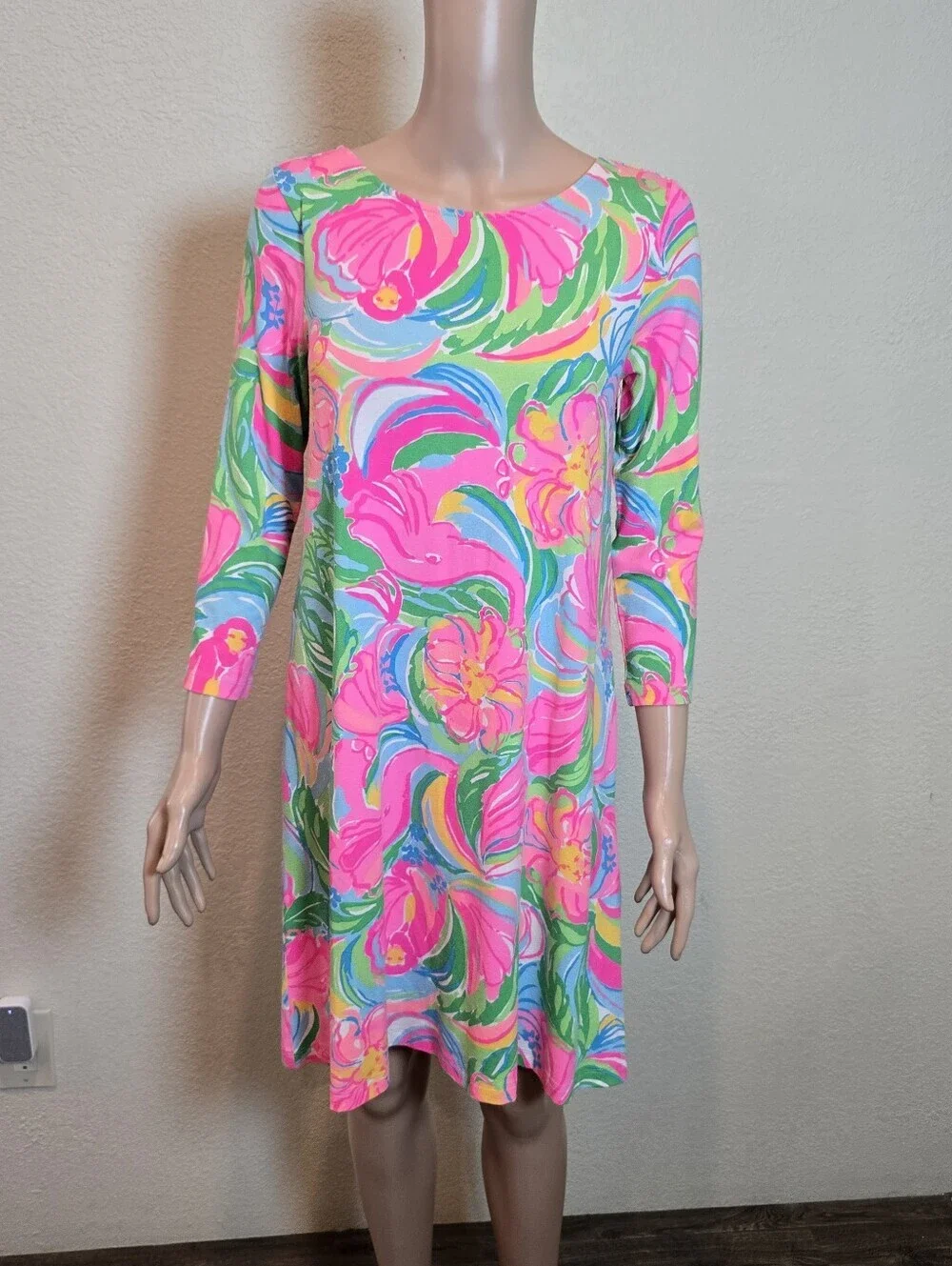 Lilly Pulitzer Ophelia Swing Dress Size Sm Elephant Monkey Lion Green Blue Pink